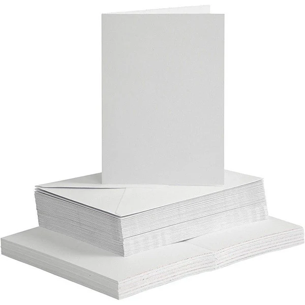 Kort og kuverter, kort 10,5 x 15 cm, kuvert 11,5 x 16,5 cm, 50 sæt